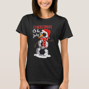 Snögubbe-julen i fotboll i julafton i juli t shirt