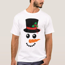 Snögubbe julfamilj i Elegant T Shirt
