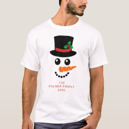 Snögubbe julfamilj i Elegant T Shirt
