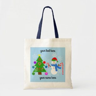 Snögubbe & Julgran #2 Tote Bag Tygkasse