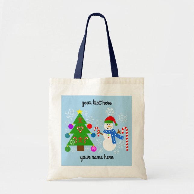 Snögubbe & Julgran #2 Tote Bag Tygkasse (Framsidan)