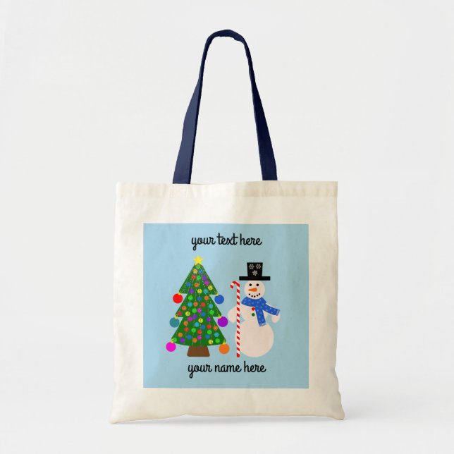 Snögubbe & Julgran #4 Tote Bag Tygkasse (Framsidan)