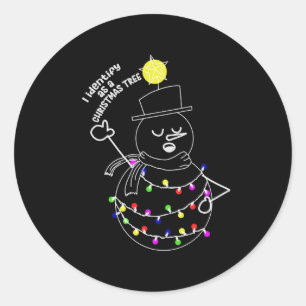 Snögubbe Julgran Runt Klistermärke