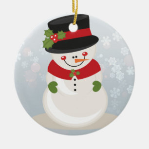 Snögubbe Julgransprydnad Keramik