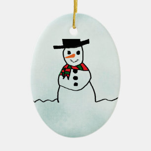 Snögubbe Julgransprydnad Keramik