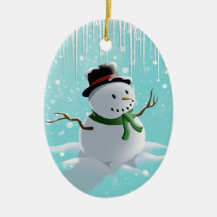 Snögubbe Julgransprydnad Keramik