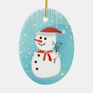 Snögubbe Julgransprydnad Keramik