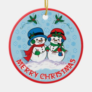Snögubbe Julgransprydnad Keramik