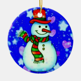 Snögubbe Julgransprydnad Keramik