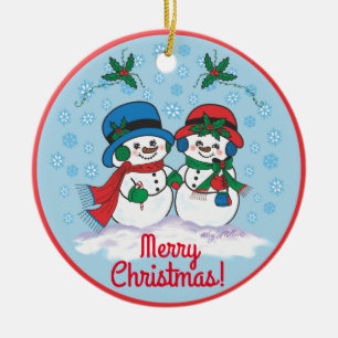Snögubbe Julgransprydnad Keramik