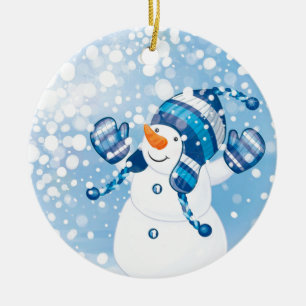 Snögubbe Julgransprydnad Keramik