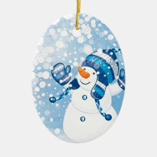 Snögubbe Julgransprydnad Keramik