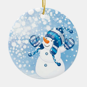 Snögubbe Julgransprydnad Keramik