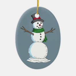 Snögubbe Julgransprydnad Keramik