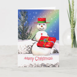 Snögubbe Julklapp Helgkort