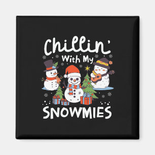 Snögubbe julklapp med mina snutar Julafton G Magnet