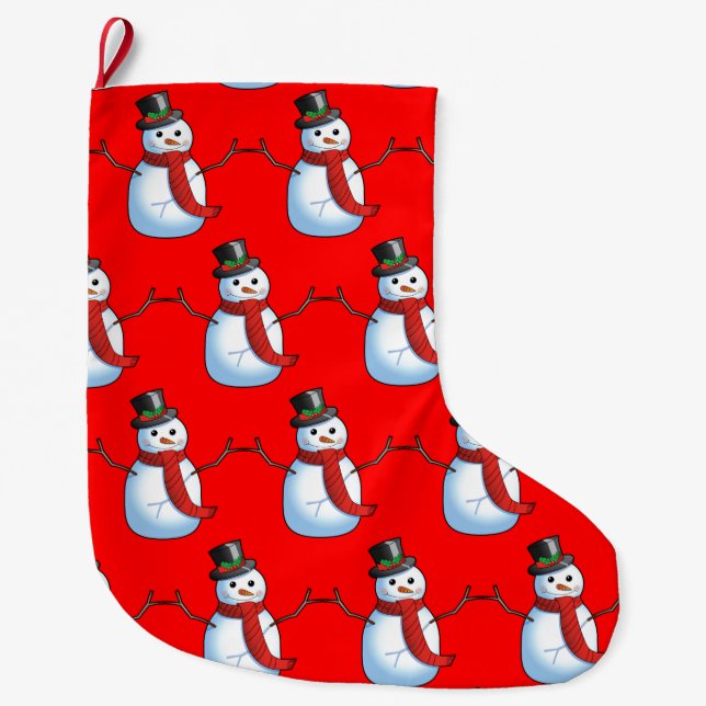 Snögubbe-julklapp Stor Julstrumpa (Framsidan)