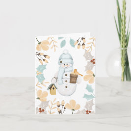 Snögubbe julkort | Festive Winter Hälsning Kort