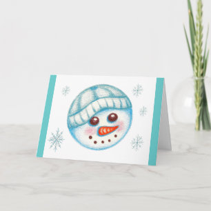 Snögubbe-julkort för Helgdag Helgkort