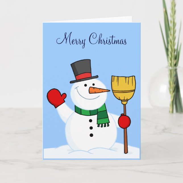 Snögubbe julkort helgkort (Framsida)