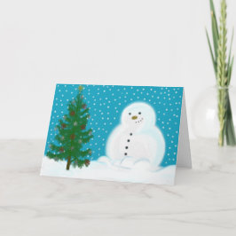 Snögubbe julkort helgkort