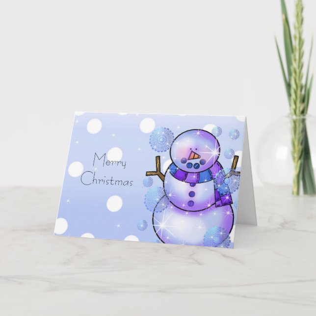 Snögubbe julkort helgkort (Framsida)