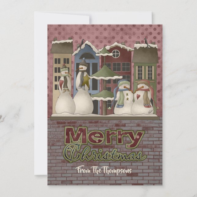 Snögubbe-julkort Julkort (Framsida)