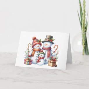 Snögubbe julkort kort