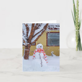 Snögubbe-julkort med Helgdag/skriptverse Meddelande
