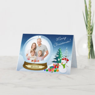 Snögubbe-julljupet PHOTO Snö Globe Card 2 Helgkort