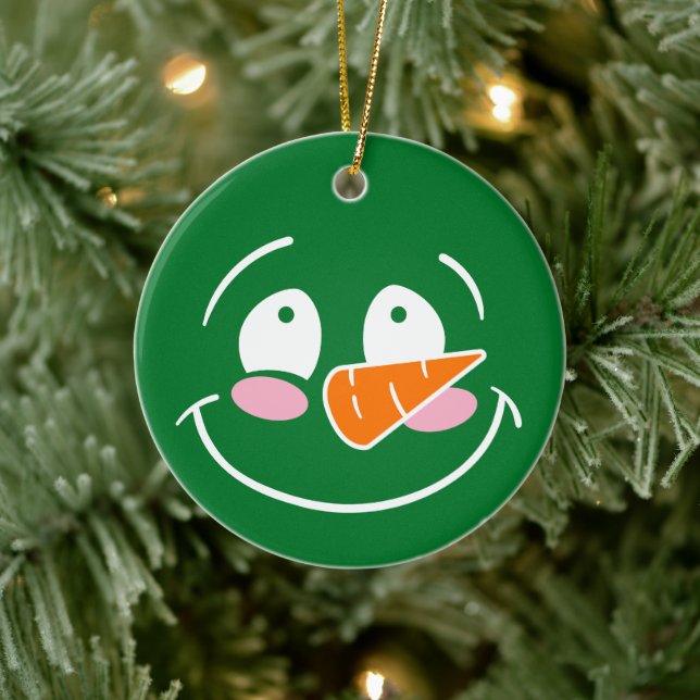 Snögubbe - julprydnad julgransprydnad keramik (Träd)