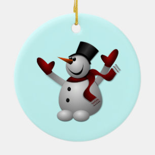 Snögubbe julprydnad julgransprydnad keramik