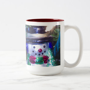 Snögubbe julprydnad Två-Tonad mugg