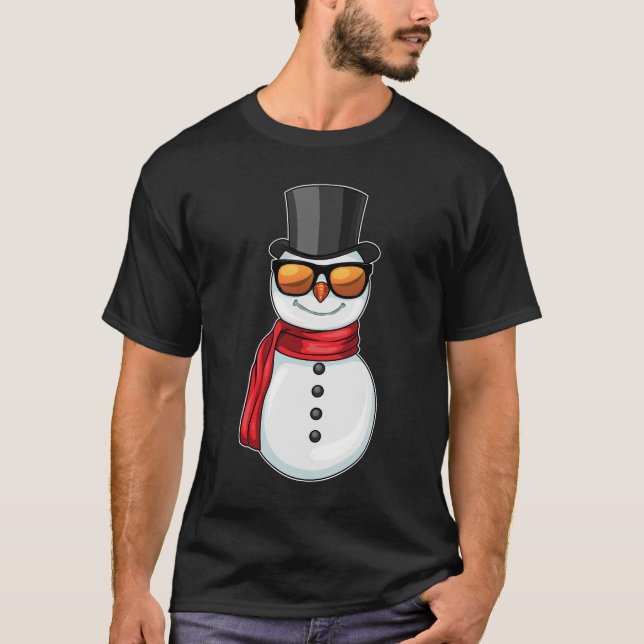 Snögubbe Julsolglasögon T Shirt (Framsida)