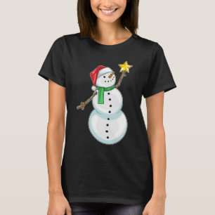 Snögubbe julstjärna t shirt