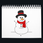 Snögubbe Kalender<br><div class="desc">En snögubbe med top hat och röd sjalv.</div>