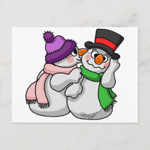 Snögubbe Kärlek Vykort