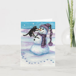 Snögubbe Kattunge av BiHrLe Card Helgkort