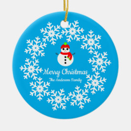 Snögubbe keramisk Dekoration