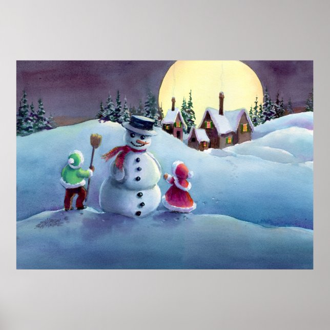 SNÖGUBBE & KIDS by SHARON SHARPE Poster (Framsidan)