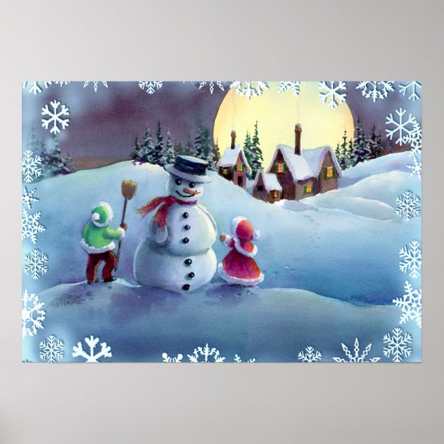 SNÖGUBBE & KIDS by SHARON SHARPE Poster (Framsidan)