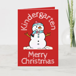 Snögubbe Kindergarten, julaktivitet röd Helgkort