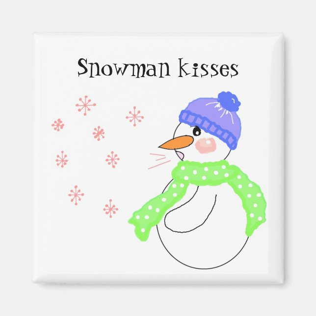Snögubbe Kisses Magnet (Framsidan)