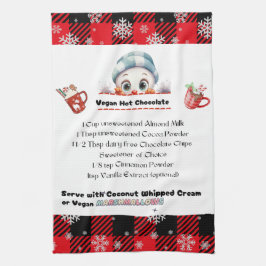 Snögubbe Kitchen Towel, Vegan Hett Chocolate Recip Kökshandduk