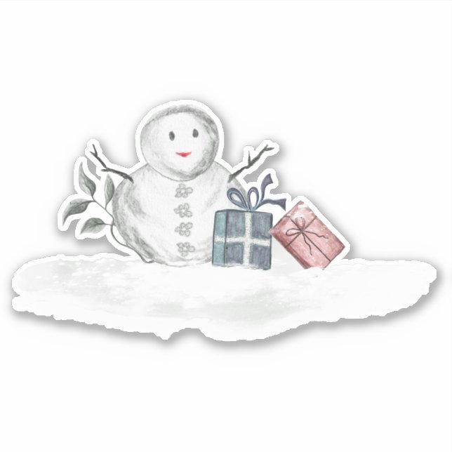 Snögubbe Klistermärken (Framsida)