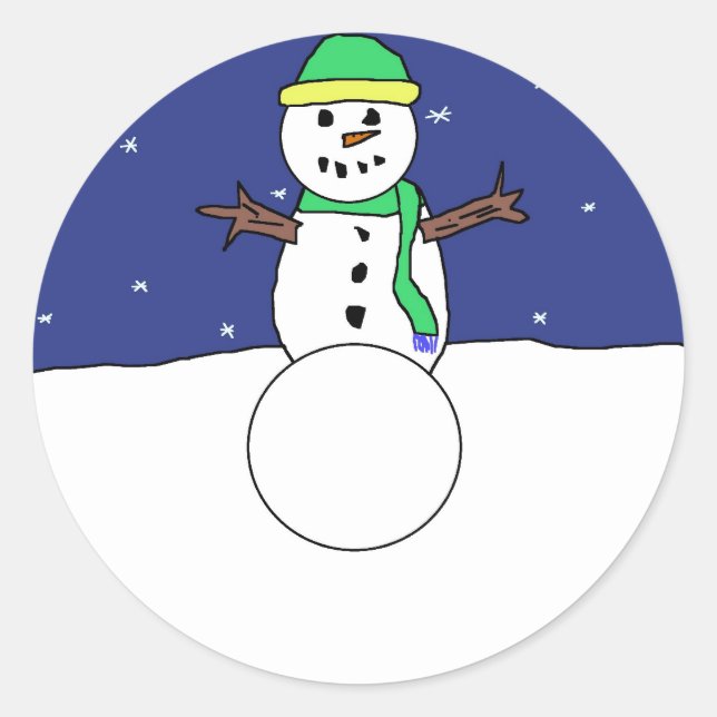 Snögubbe klistermärken (Framsida)