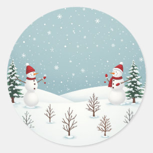 Snögubbe-klistermärken som passar bra med Christm Runt Klistermärke