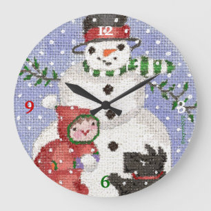 Snögubbe klockan stor klocka