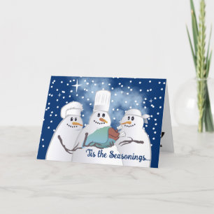 Snögubbe kock matsalsrestaurang jul helgkort