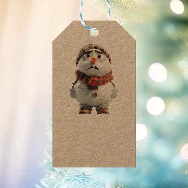Snögubbe Kraft Gift Märkres Presentetikett (Skapare uppladdad)